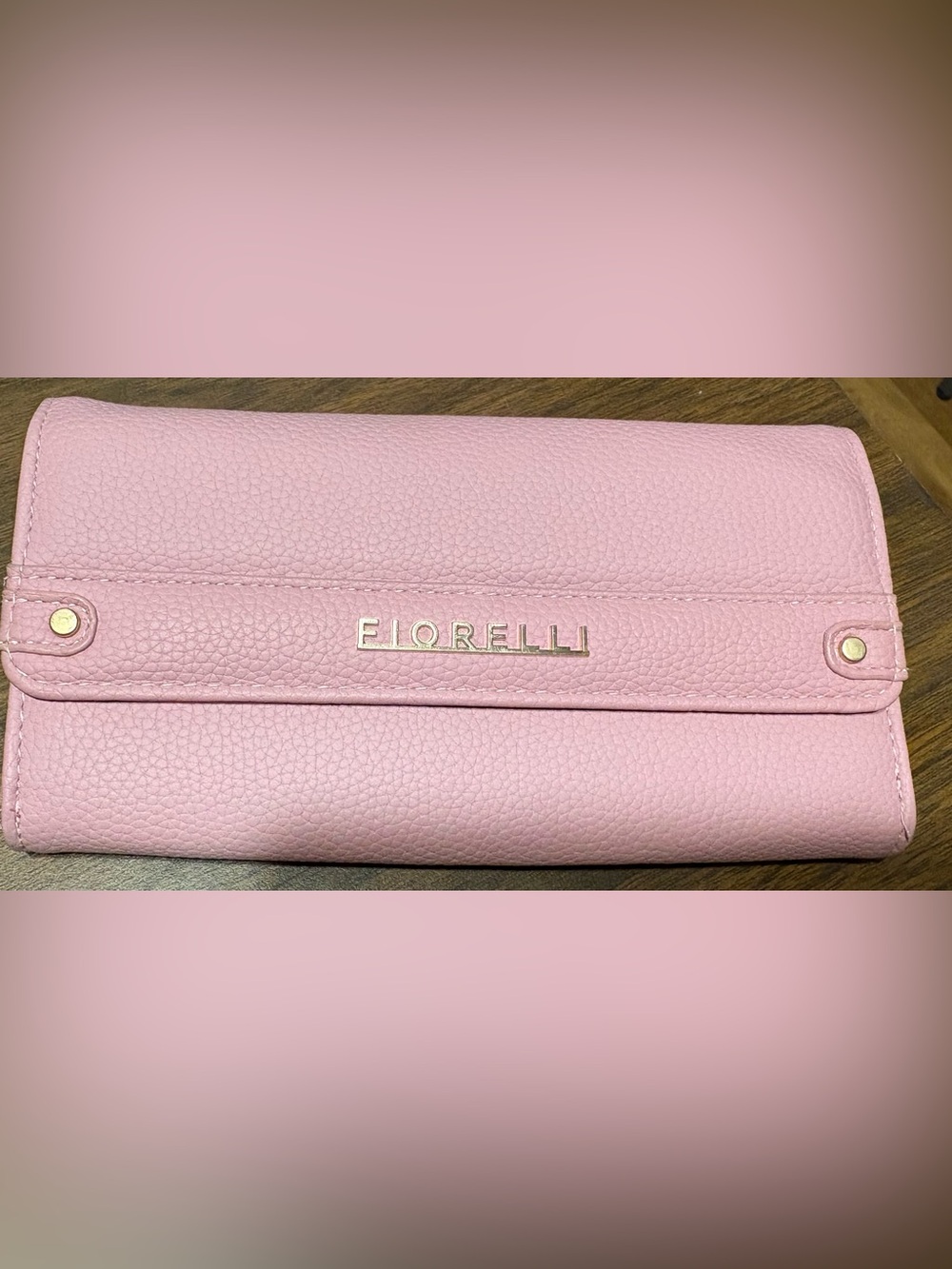 Florelli Pink Leather Wallet with Gold Logo